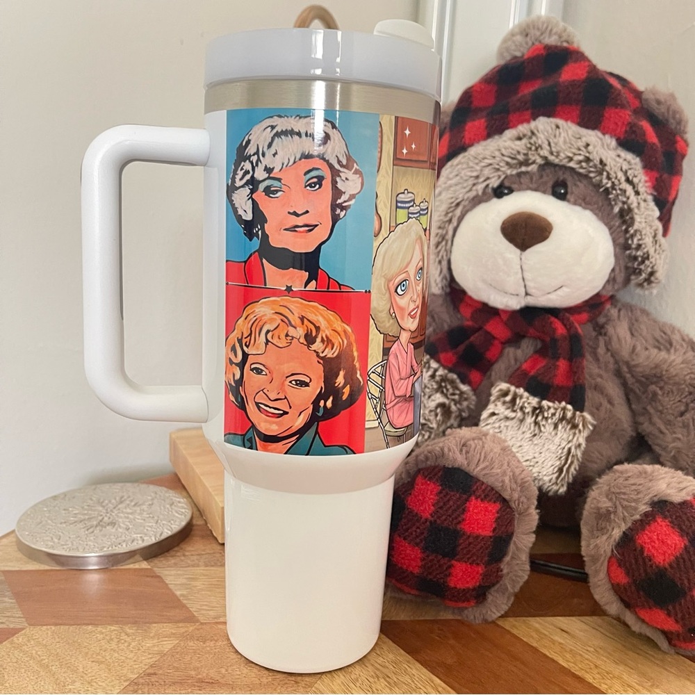 TV Show Golden Girls 40 oz Tumbler/Water bottle/Mug with handle and straw.Birthd - Picture 4 of 9
